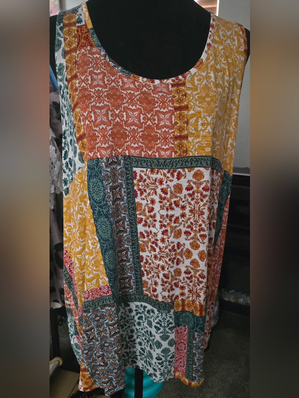 47 Maurices Multicolor Patchwork Sleeveless Tank Top